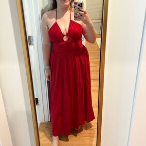 Sexy red midi dress